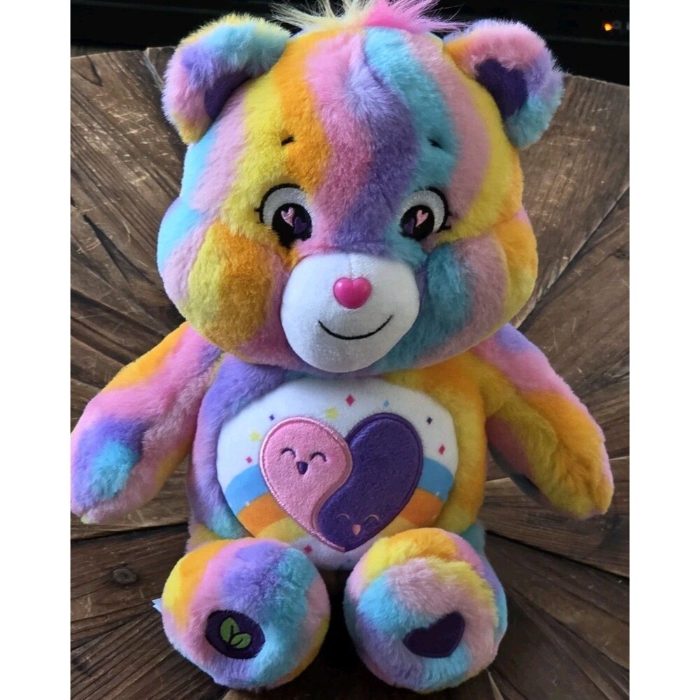 Care Bears "Friends Forever" Bear 2023 Tie-Dye 14-Inch Plush by Basic Fun! - NWT